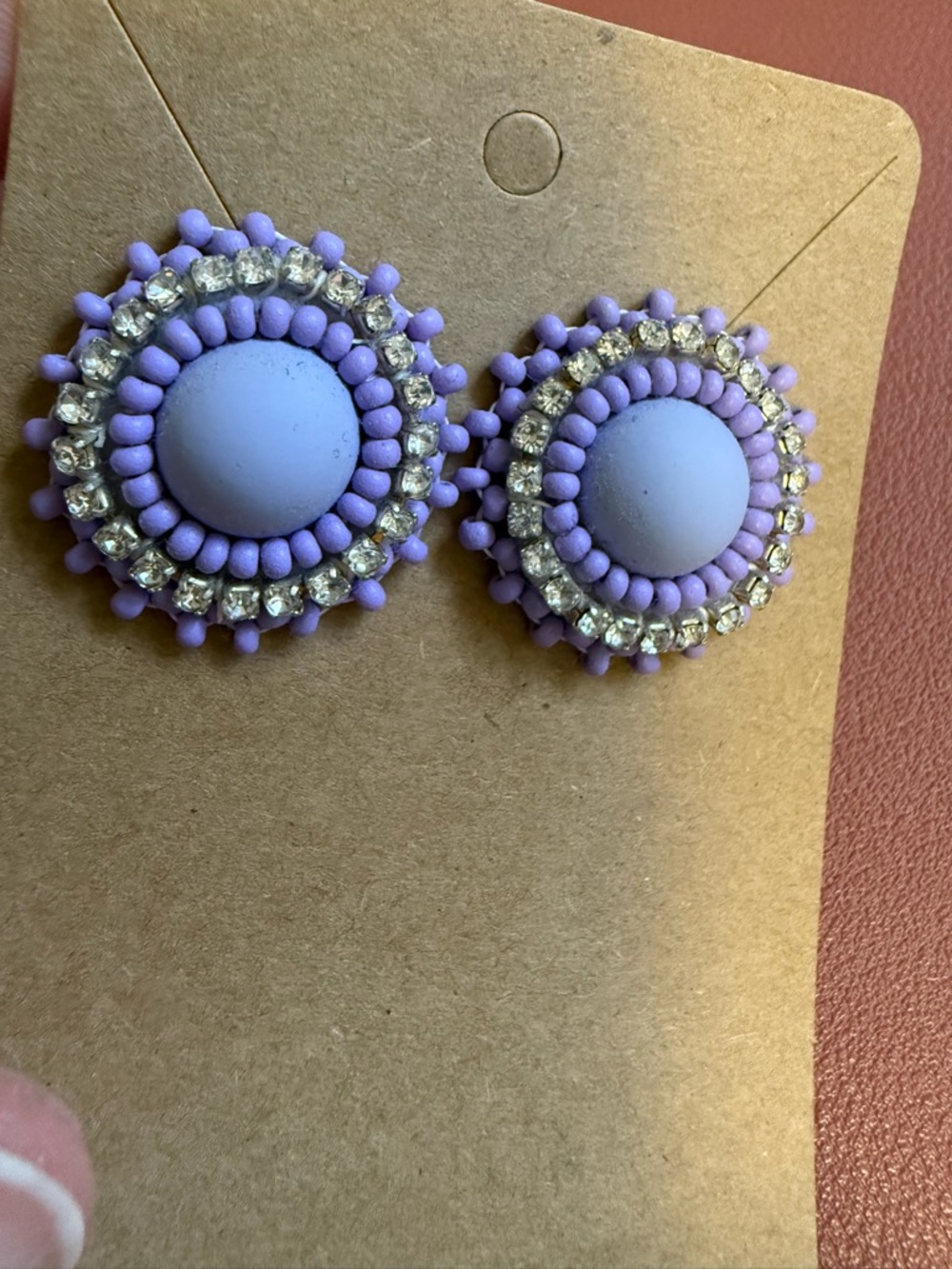 Lavender Beaded Earrings